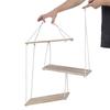 CORHAD Boho Rustic Hanging Wood Wall Shelf view 3
