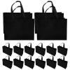 GARVALON Black Non-Woven Tote Bags, Tear-Resistant, Lightweight, Reusable, 20-Pack view 1
