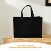 GARVALON Black Non-Woven Tote Bags, Tear-Resistant, Lightweight, Reusable, 20-Pack view 3