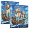 3.8 cm 3-Ring Binder with Clipboard, Pirate Ship “Mysterious Sea” Design, Hardcover, 2-Pack view 1