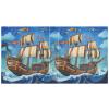 3.8 cm 3-Ring Binder with Clipboard, Pirate Ship “Mysterious Sea” Design, Hardcover, 2-Pack view 2