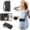 SEHEYA Case for Samsung Galaxy A07 4G / A06 5G / A06 4G, Embossed PU Leather Wallet Case with Crossbody Strap, Zipper, Black view 1