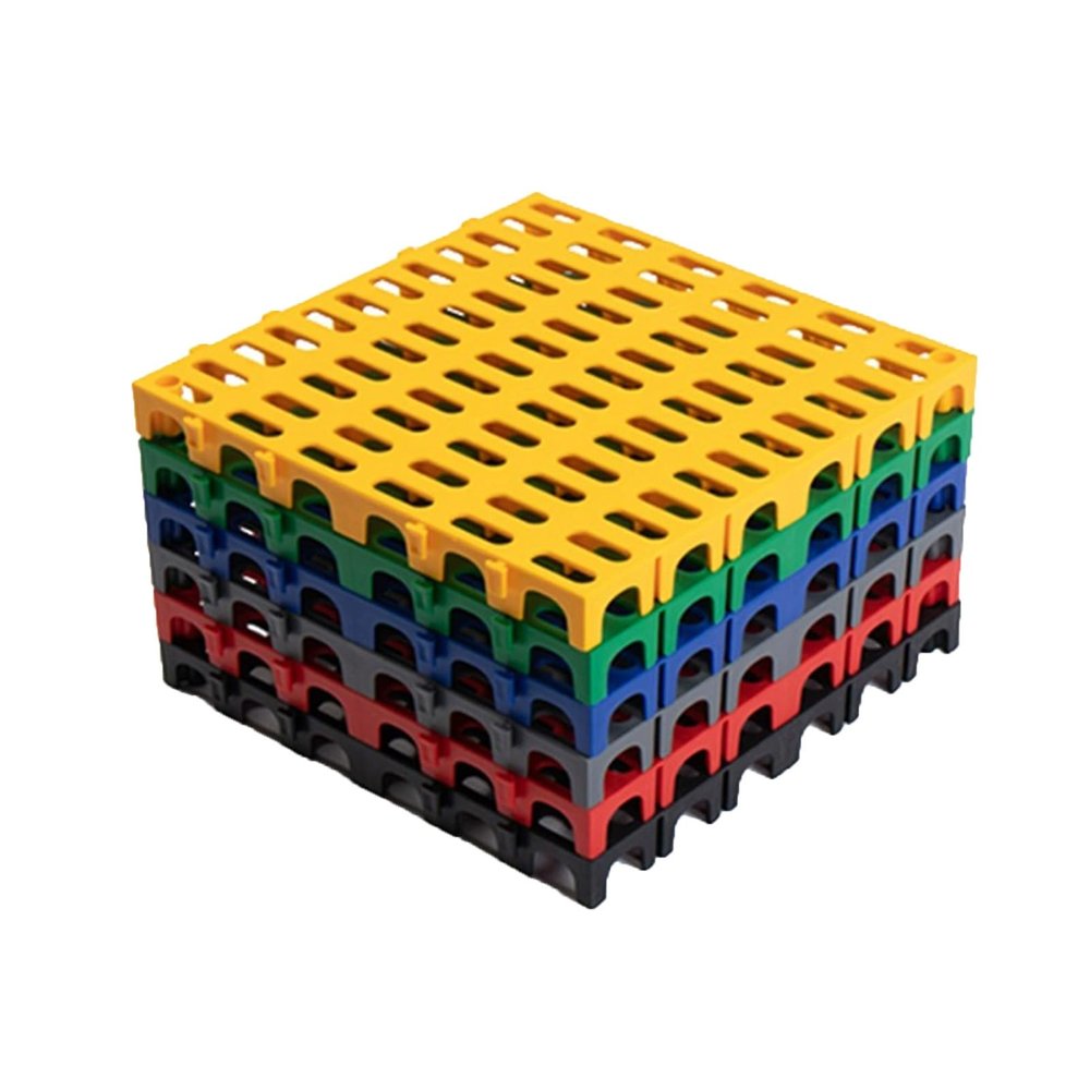 50 x 50 cm Large Interlocking Garage Floor Tiles, Non-Slip Drainage Mat, Shock-Absorbing PP Flooring, Load Capacity: 11,023 lbs (20 Pieces)