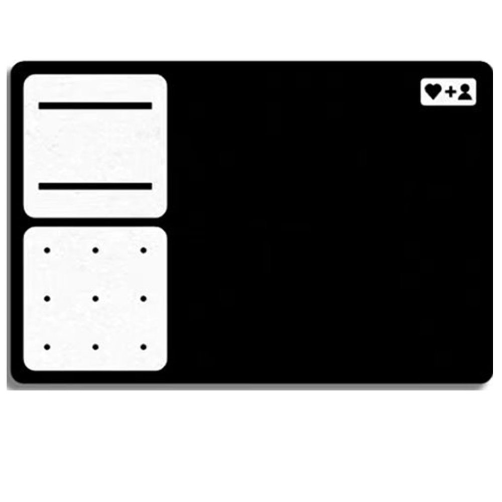 60 x 40 cm Large Felt Bulletin Board, Foldable Photo Wall with Self-Adhesive Tape, Vision Board for School, Home and Kitchen, Brownde (Black + White)