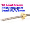 T8 Trapezoidal Lead Screw with Brass Flange Nut, 304 Stainless Steel, Various Sizes, 2-Piece Set (1 mm Pitch, 1 mm Lead, 550 mm) view 2