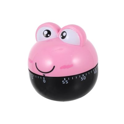 PERSELOSO Mechanical Cartoon Frog Kitchen Timer, Plastic, Pink