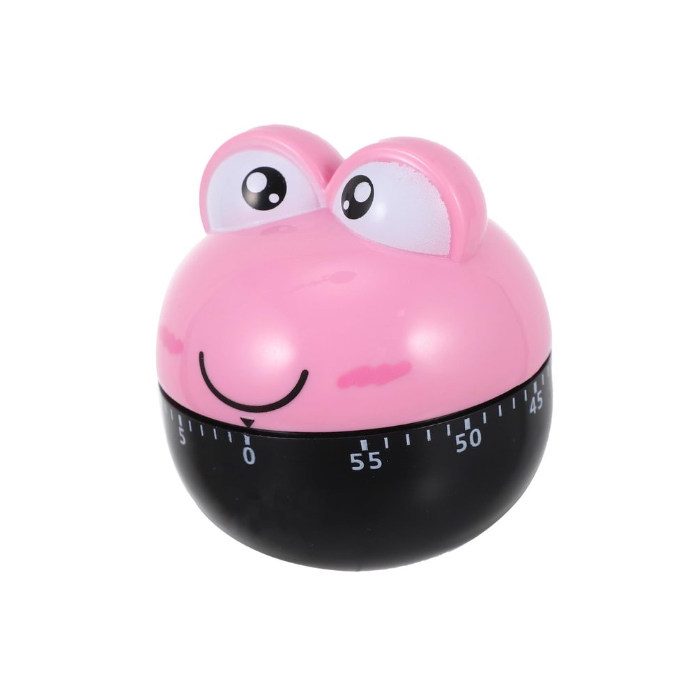 PERSELOSO Mechanical Cartoon Frog Kitchen Timer, Plastic, Pink