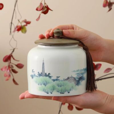 LEEDJUINE Ceramic Tea Canister, 900 ml