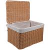 Wicker Basket with Lid, 36 x 26 x 21 cm, Rectangular with Handles view 1