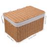 Wicker Basket with Lid, 36 x 26 x 21 cm, Rectangular with Handles view 2