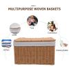 Wicker Basket with Lid, 36 x 26 x 21 cm, Rectangular with Handles view 3