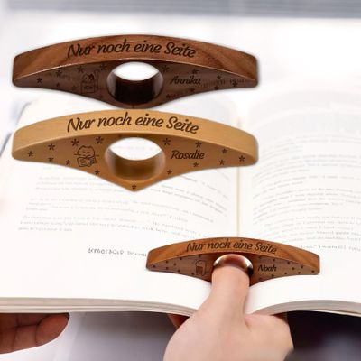 Personalized Wooden Book Page Holder with Name