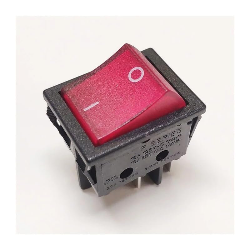 XTVVTODJXT 1-Piece Curved Boat-Type Switch, R210, 4-Pin, 2-Speed, 32 × 25 mm, 16 A/250 V, T125/55