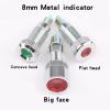 XTVVTODJXT 1-Pc. 8 mm Flat-Head White LED Metal Indicator Light, 220 V view 2