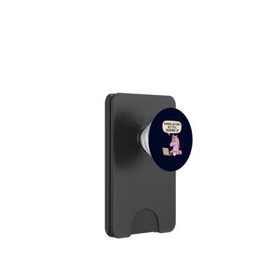 Running On Fumes Unicorn Still Shows Up for Coffee PopSockets PopWallet for MagSafe