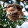 3D Forest Animal Acorn Ornaments, Woodland Animal Christmas Tree Decorations view 2