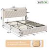 LLODERY 160 x 200 cm Double Bed with Storage and LED Headboard, Velvet, White view 2