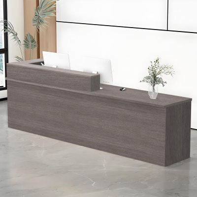 ZRBDDEF Reception Counter, Modern Checkout Counter, Reception Desk for Offices, Salons, Boutiques, and Shops, Counter with Raised Top, Multiple Sizes and Colors