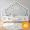 MEBLE WRÓBEL Kids' Bed 80x190 cm with Safety Rail and Slatted Base – White Pine House Bed, 10 cm Clearance view 2