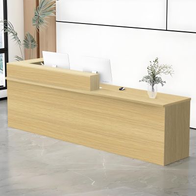 ZRBDDEF Reception Counter, Modern Cashier Counter, Reception Desk for Office, Salon, Boutique, Store, Retail Counter with Riser, Multiple Sizes & Colors