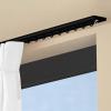 Ceiling-Mounted Curtain Track System, 1-Way, White & Black Aluminum Rail, 5.1 m/16.7 ft, Wall or Ceiling Installation view 1
