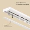 Ceiling-Mounted Curtain Track System, 1-Way, White & Black Aluminum Rail, 5.1 m/16.7 ft, Wall or Ceiling Installation view 2
