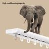Ceiling-Mounted Curtain Track System, 1-Way, White & Black Aluminum Rail, 5.1 m/16.7 ft, Wall or Ceiling Installation view 4