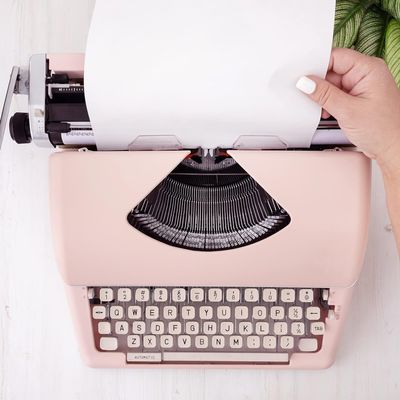 Pink Vintage Portable Manual Typewriter