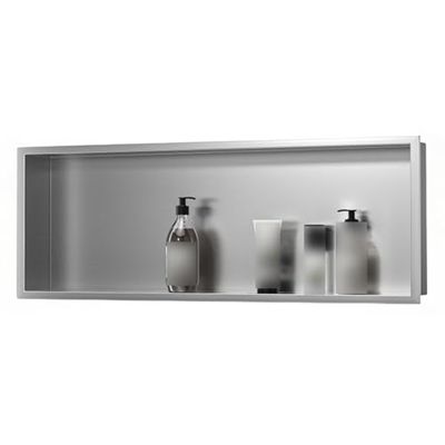 GTHTUHFD Built-In Stainless Steel Shower Shelf, Silver, 72 x 32 x 12.5 cm