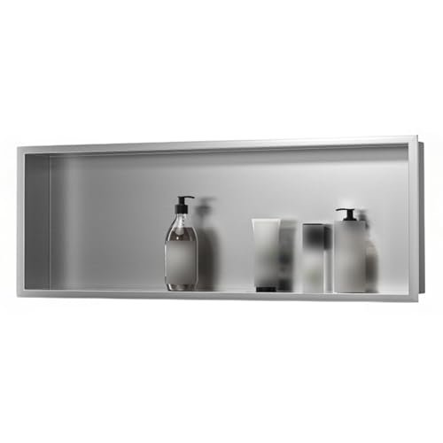 GTHTUHFD Built-In Stainless Steel Shower Shelf, Silver, 72 x 32 x 12.5 cm