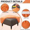 uyeoco Rectangular Ottoman Cover, Stretch Footstool Slipcover, Dark Gray, 33–40 cm view 4