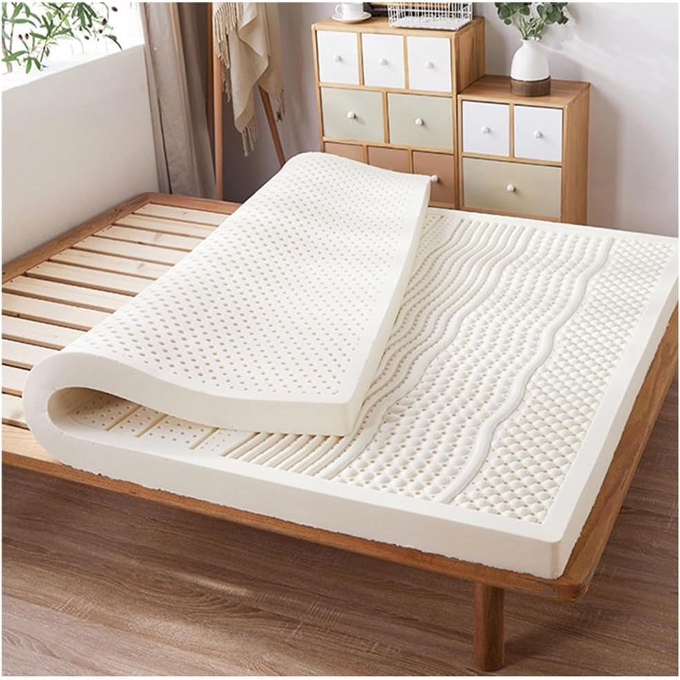 Natural Latex Topper, 5 cm, 7.5 cm, 10 cm, with Organic Cover, Full Size, 4 in, 150 x 190 cm (59 x 75 in)