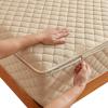 Adjustable Quilted Zippered Mattress Protector, Gray/Beige, Cotton, Breathable, Washable, 5–40 cm (170 x 200 + 27 cm) view 1