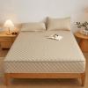 Adjustable Quilted Zippered Mattress Protector, Gray/Beige, Cotton, Breathable, Washable, 5–40 cm (170 x 200 + 27 cm) view 2