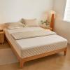Adjustable Quilted Zippered Mattress Protector, Gray/Beige, Cotton, Breathable, Washable, 5–40 cm (170 x 200 + 27 cm) view 3