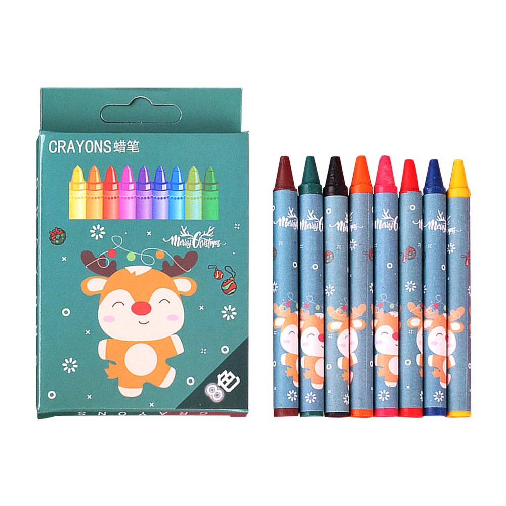 Generic Christmas Crayons - 8-Piece Art Supplies