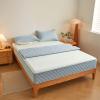 Adjustable Zipper Mattress Protector, Embroidered Quilted Cotton Encasement, Breathable, Washable Fitted Sheet, 5–40 cm (170 x 200 + 20 cm, Blue) view 3