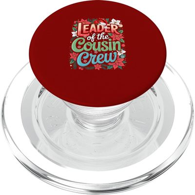 Leader of the Cousin Crew Christmas Floral Kids PopGrip for MagSafe