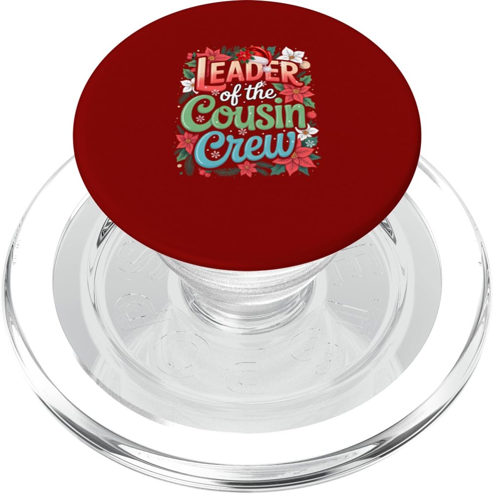Leader of the Cousin Crew Christmas Floral Kids PopGrip for MagSafe