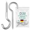 DSM Stainless Steel A2 Screw Hooks with Wood Thread, 5.0 x 80 mm, 50-Pack view 1