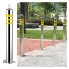 Reflective Stainless Steel Traffic Bollards, Adjustable Driveway Barrier, 60–110 cm, 4-Pack, 100 cm view 1