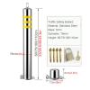Reflective Stainless Steel Traffic Bollards, Adjustable Driveway Barrier, 60–110 cm, 4-Pack, 100 cm view 2