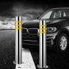 Reflective Stainless Steel Traffic Bollards, Adjustable Driveway Barrier, 60–110 cm, 4-Pack, 100 cm view 3
