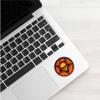 Round Flaming Skull Sticker in Orange and Red, 6 x 6 cm (S) view 3