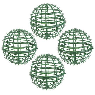 Gatuida 4-Piece Plastic Flower Grass Ball Holders, Reusable Green Ball Stands with Filigree Design