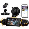SIXWIN 2K Dash Cam, 3-Inch Display, 360° View, 3× 1080p Cameras, Wi-Fi, Night Vision view 1