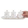 BESPORTBLE Ceramic Buddhist Offering Cups with Lotus Design, Offering Bowl and Tray, Break-Resistant, White and Gold view 4