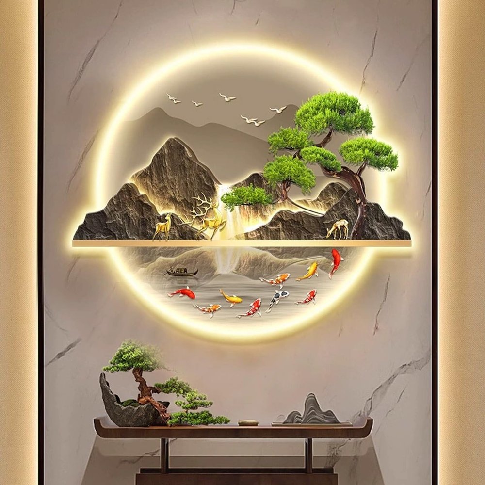 Modern 3D LED-Lit Landscape Wall Art