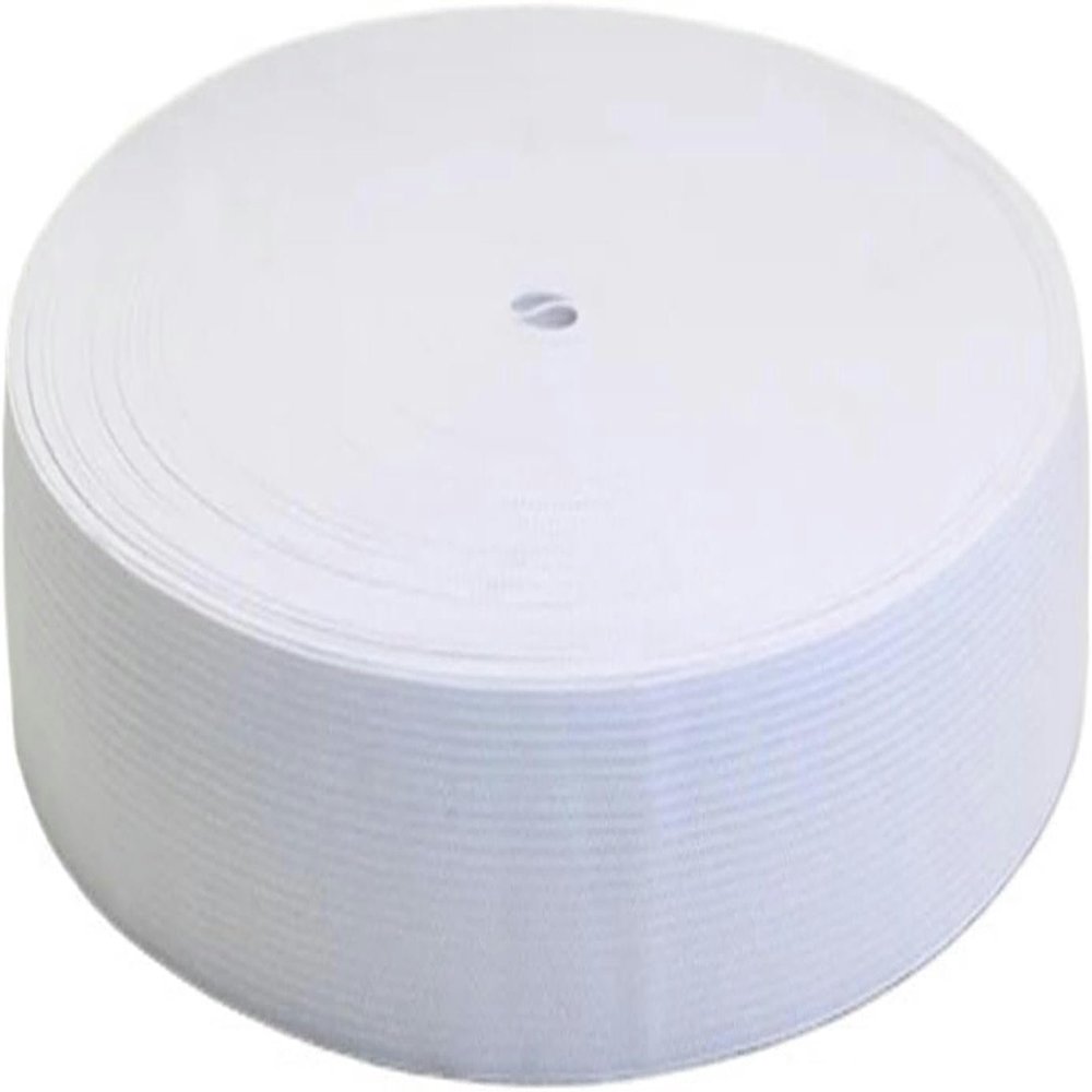 Sewing Elastic Band, 1 Meter Flat Elastic for Clothing, Pants and Accessories, Stretch Belts, DIY Sewing Projects, 3–60 mm Wide - 25 mm, Black (White, 1 m–38 mm)