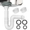 Flexible Sink Drain Pipe with 1 1/2-Inch and 1 1/4-Inch P-Trap, Waste Disposal Adapter view 4